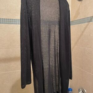 J Jill long,unconstructed cardigan, no pockets, light weight open weave. sz m
